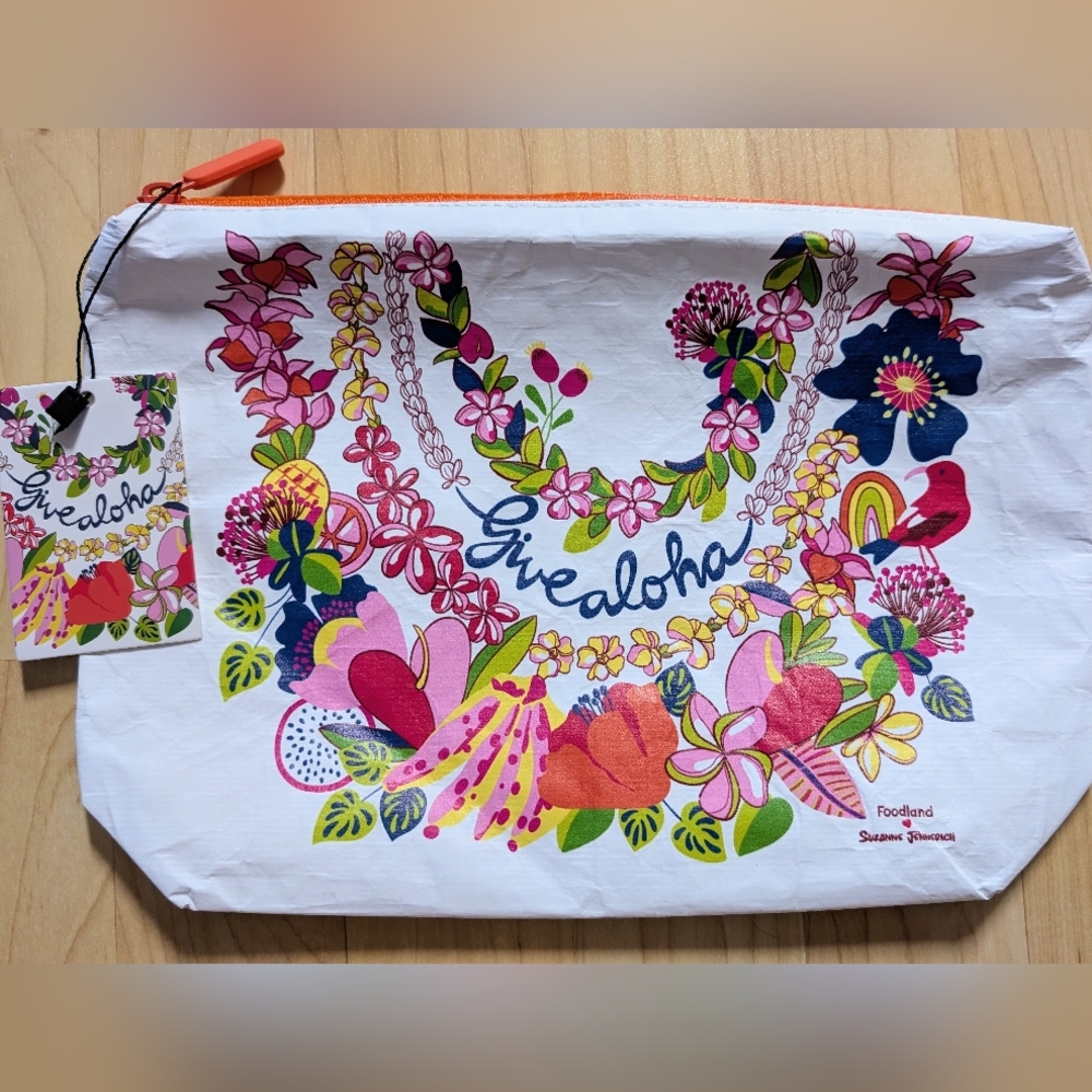 Foodland Hawaii "Give Aloha" Tyvek Pouch by Suzanne Generich